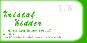 kristof widder business card